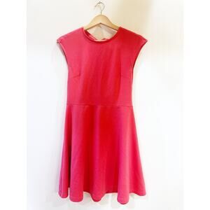 GAP Round Neck Cap Sleeve Cutout Tie Back A-Line Pink Swing Dress Size 4